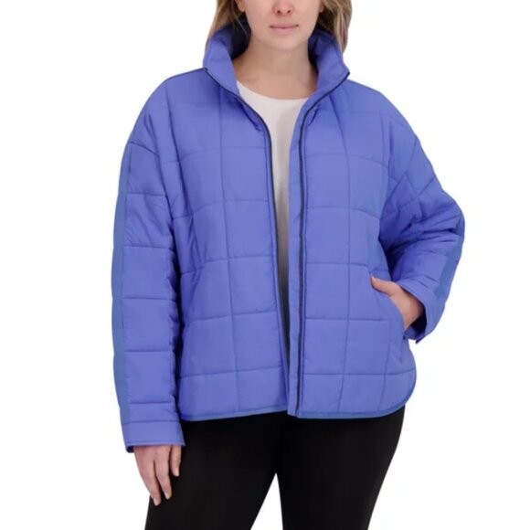 NWT Roxy Women's Quilted Jacket, Blue - Picture 7 of 11